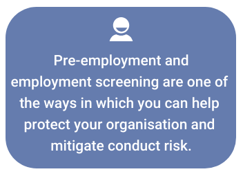 Why is employment screening important under SM&CR?